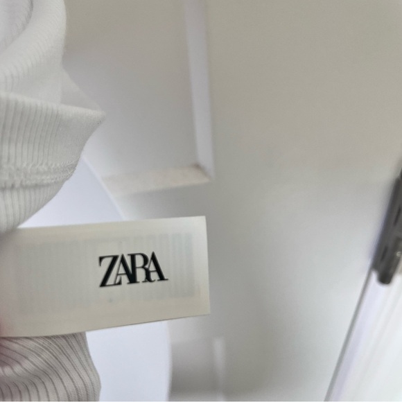 Zara White Ribbed Tank Top Sleeveless Shirt Women’s Size Small S NWT - Picture 7 of 10